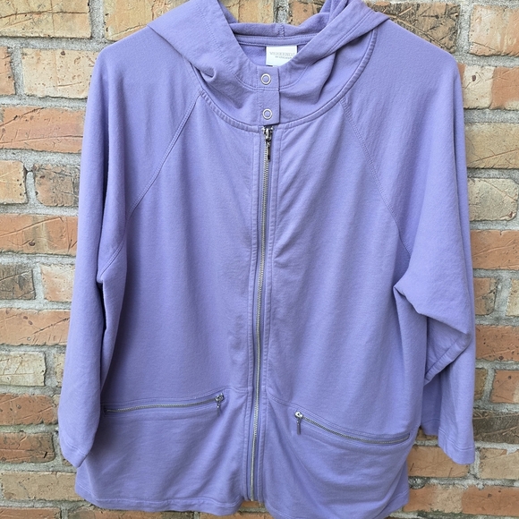 Chico's Lavender Hooded Utility Jacket - Picture 4 of 11